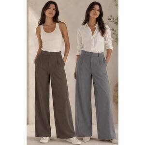 NWT Halara Halotek Air Wide Leg Trouser Pants Bundle XS Gray Tall & Brown Reg